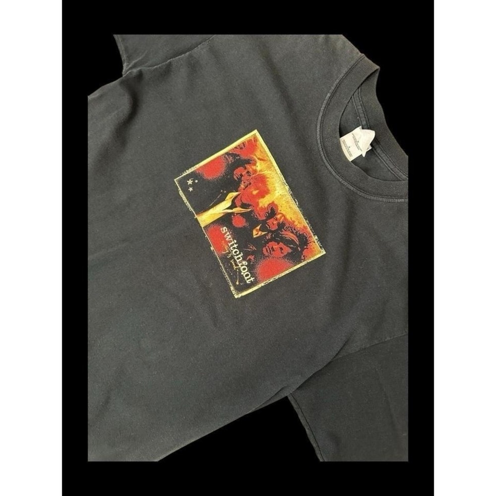 Vintage 90's Switchfoot Band Black T Shirt Graphic Print Sz Large